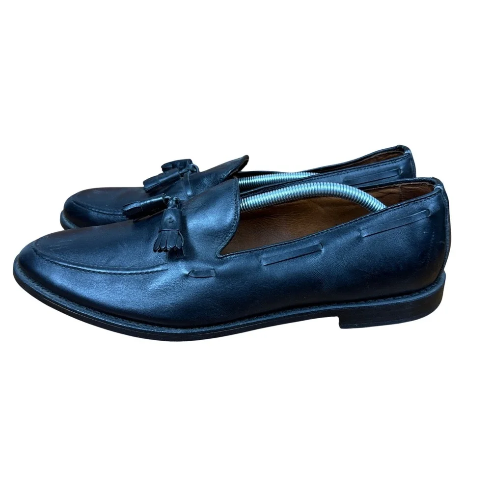 Allen Edmonds Tassel Loafers Mens 10 Black Leather Slip On Dress Shoes Classic